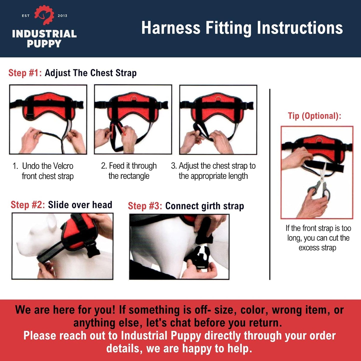 Professional Service Dog Vest and Leash Set with Adjustable Hook and Loop Straps - Available in XXS to XXL - Features Reflective Patch and Breathable Mesh Design