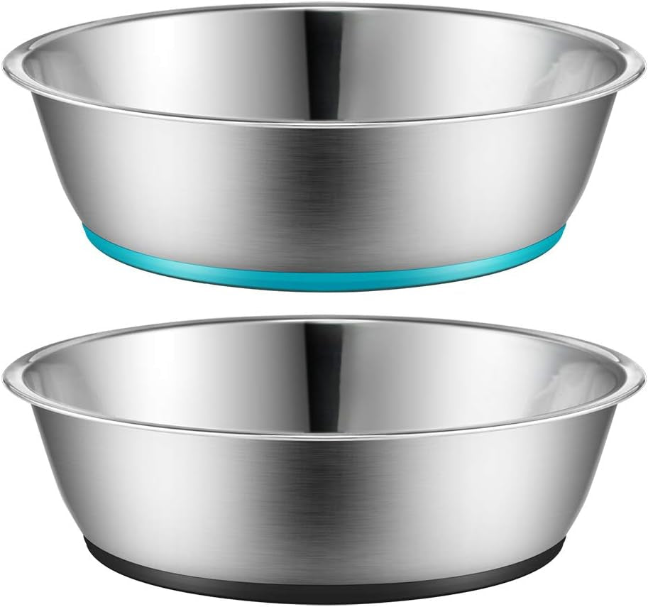 Set of Two 3-Cup Lightweight Stainless Steel Cat Bowls