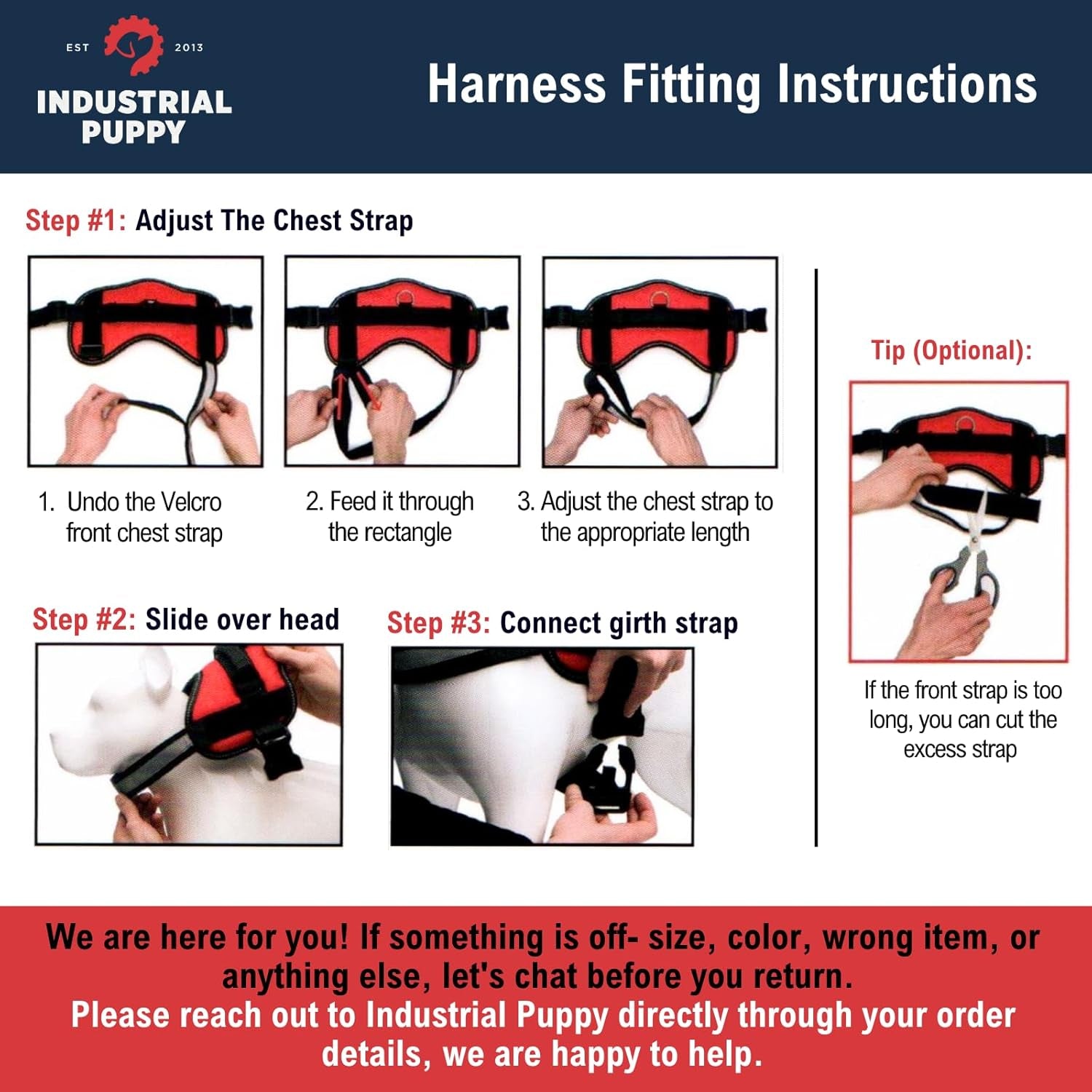 Professional Service Dog Vest and Leash Set with Adjustable Hook and Loop Straps - Available in XXS to XXL - Features Reflective Patch and Breathable Mesh Design