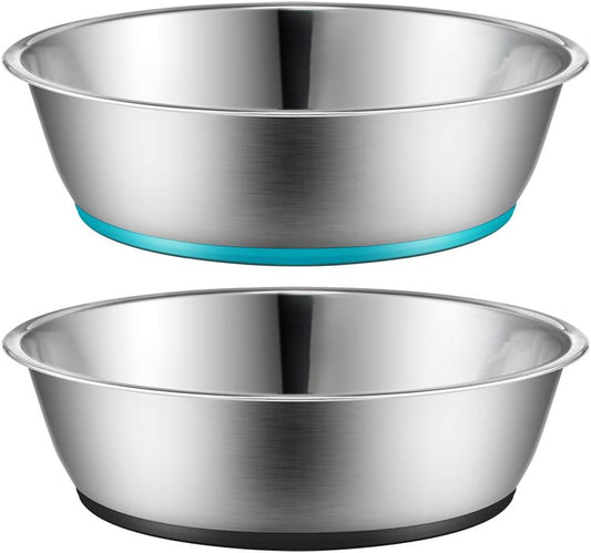 Set of Two 3-Cup Lightweight Stainless Steel Cat Bowls