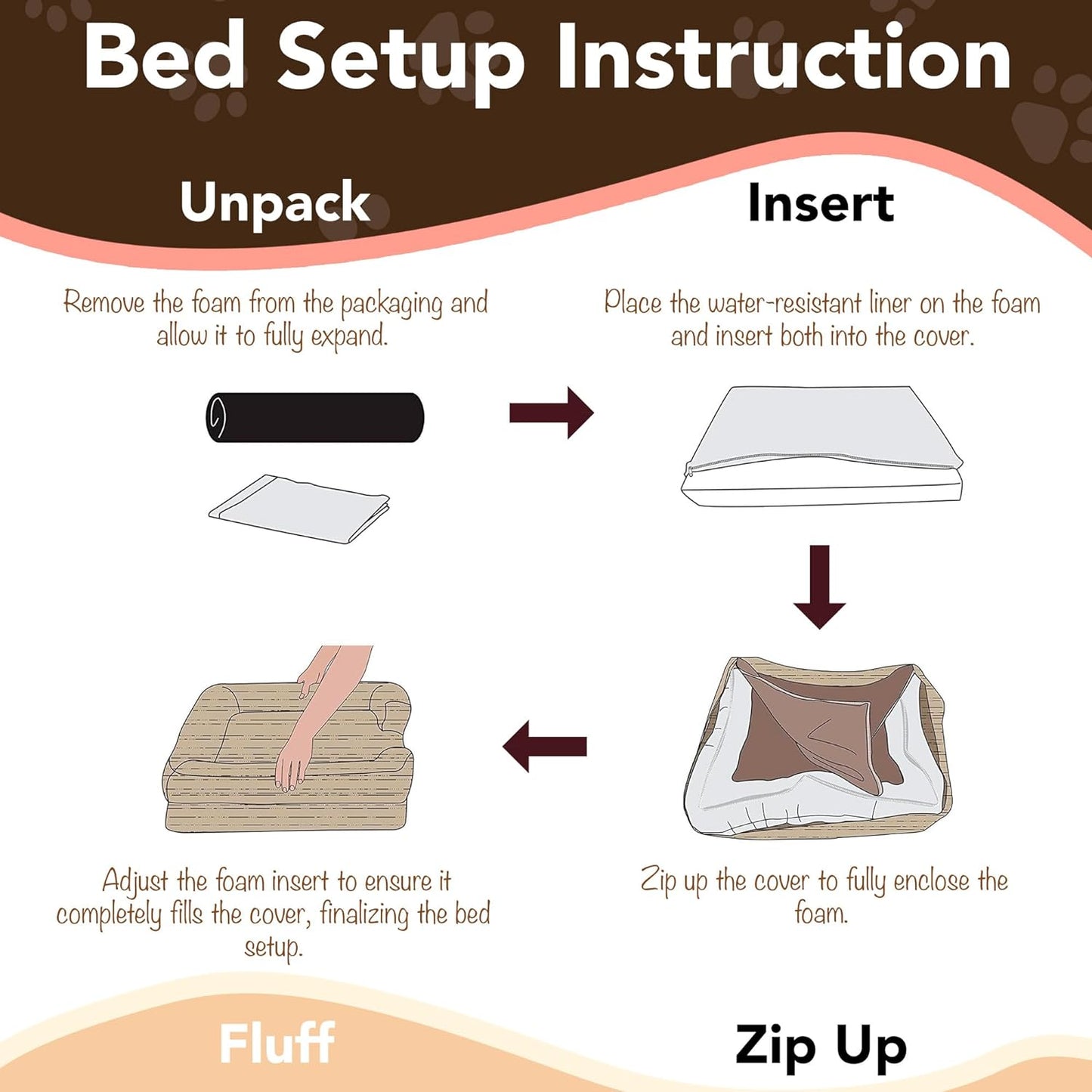 Chester Extra Large Orthopedic Memory Foam Dog Bed with Calming Couch Design, Wall Rim Pillow, Water-Resistant Liner, Washable Cover, and Non-Slip Bottom in Grey