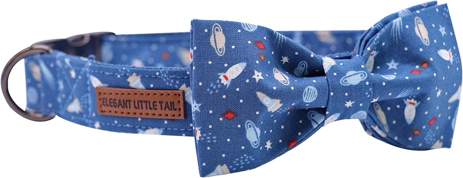 Elegant Bowtie Dog Collar for Small, Medium, and Large Dogs and Cats - Adjustable Cotton and Webbing Design