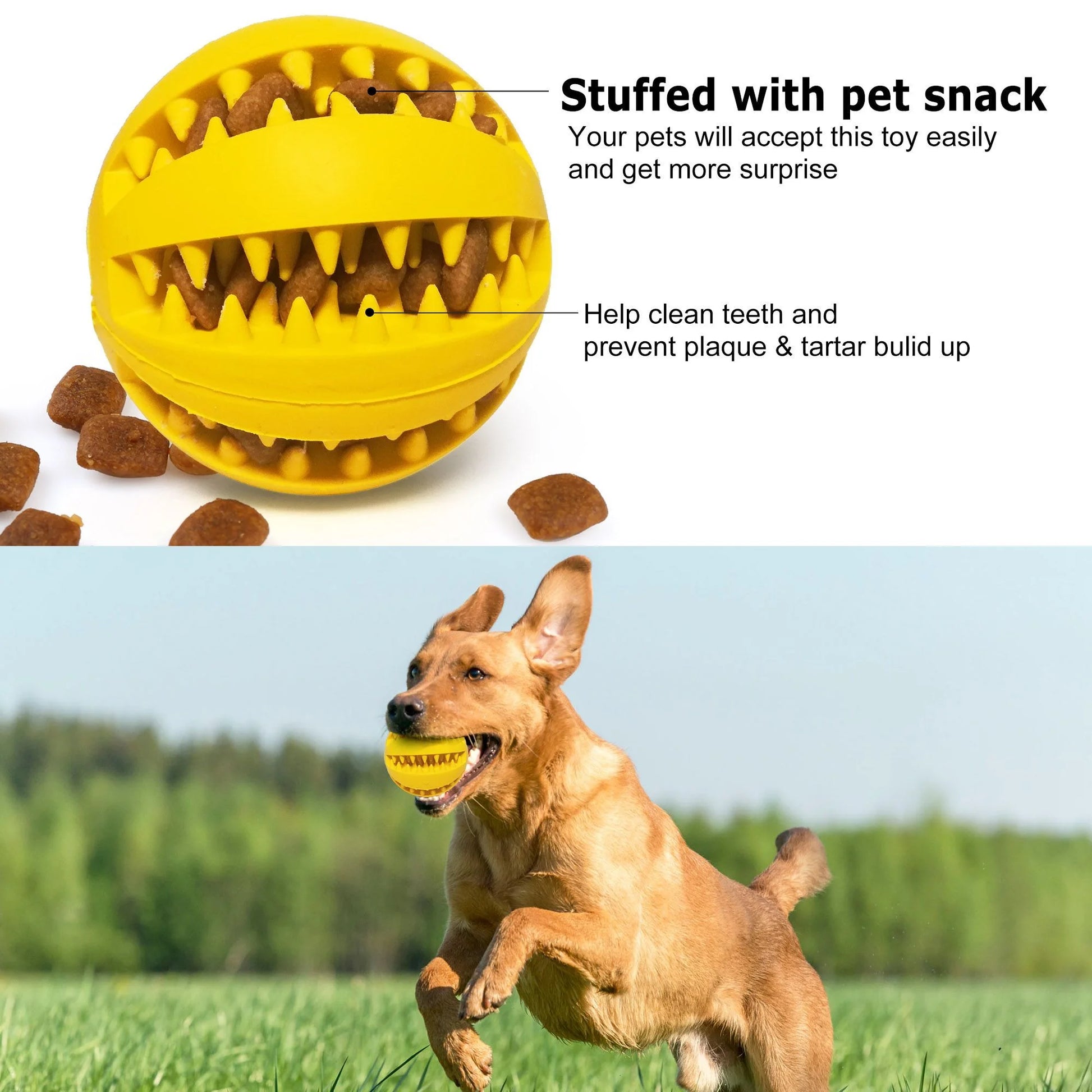 4 Pack Large Dog Treat Ball, Interactive Food Dispensing Puppy Puzzle Toy, Natural Rubber